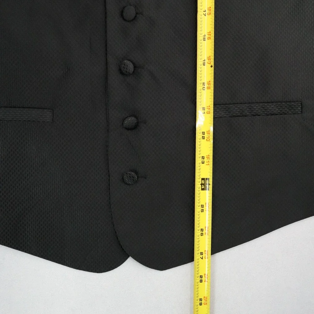 Bruno‎ Piattelli Black Checker 6 Button Waistcoat Tuxedo Formal Suit Vest 46R L